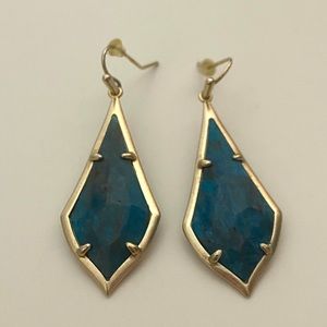 Kendra Scott Green Drop Statement Earrings